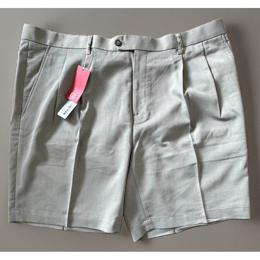 New Cutter & Buck Chino Golf Shorts Flat Front Tan Men's Size 44 B NWT JBHS